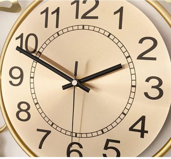 Antique Floral Metal Design Wall Clock - Image 2