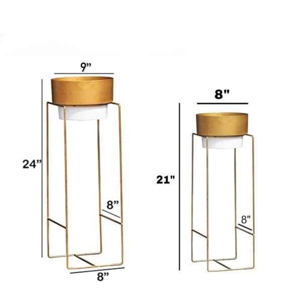 Planters for Indoor Plants Metal Planters with Stands & Indoor Plant Pots for Indoor Plants & Mid Century Plant Stands with Pots - Image 3