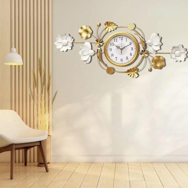 Decorative Wall ClockFlower Non Ticking Metal Wall Clock Art Design