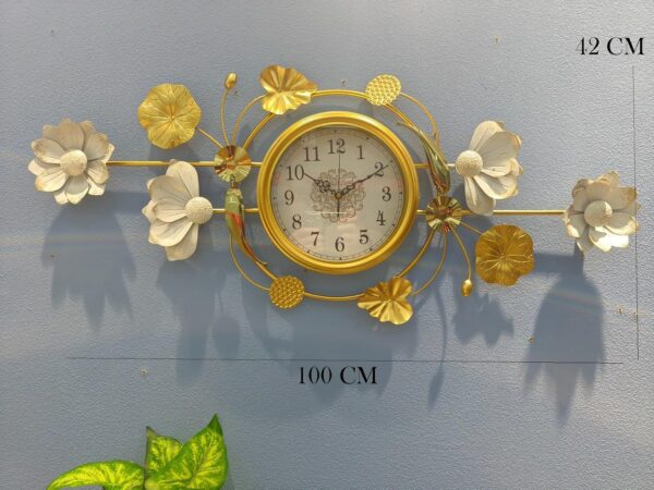 Decorative Wall ClockFlower Non Ticking Metal Wall Clock Art Design - Image 3