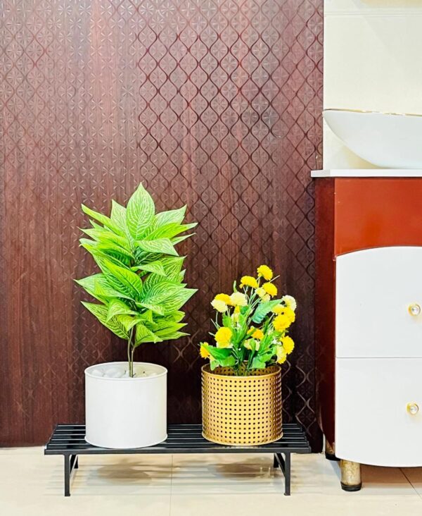Heavy Duty Iron Pot Stand for Balcony, Home Decor, Indoor & Outdoor, Use plant stand supports up to 250kgs (Black)