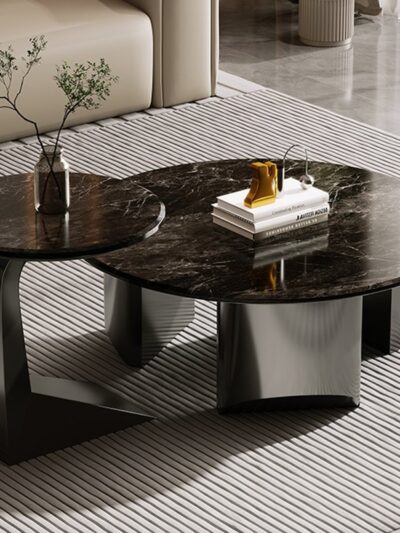 Modern Creative Luxury Stone coffe Table by Metal Makers