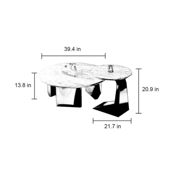Modern Creative Luxury Stone coffe Table by Metal Makers - Image 3