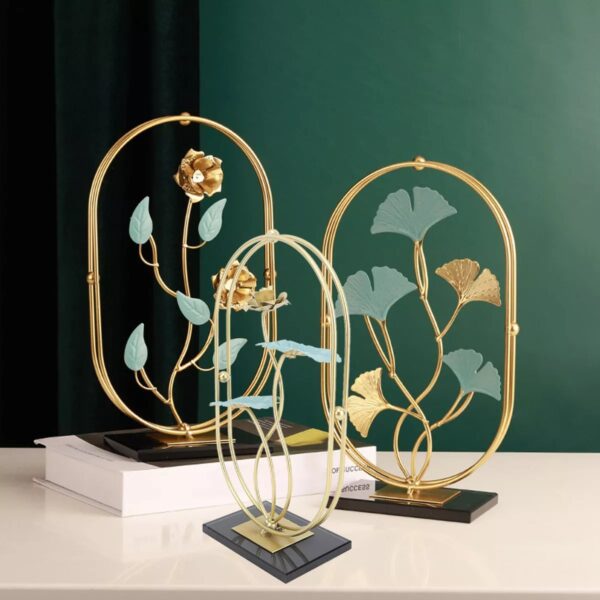 (3) Table Decoration Wrought Iron Desk Decoration Modern Light Luxury - Image 2