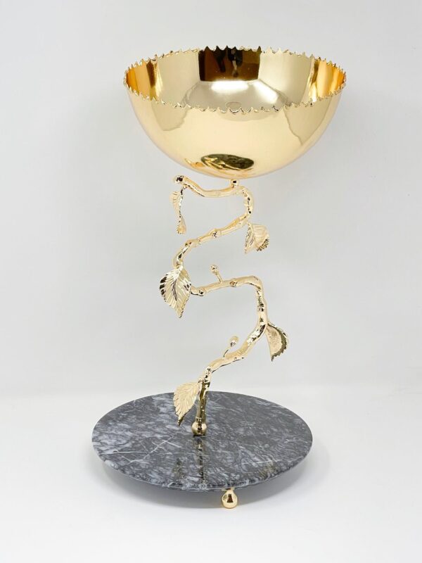 LARGE GOLDEN TONE SNACK BOWL by Metal Makers Export