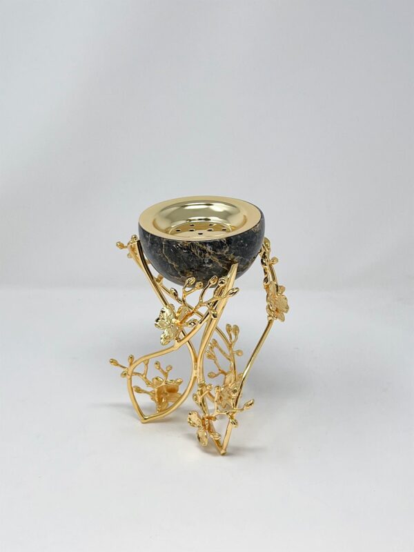 BOWL ON GOLD ORCHID FLOWER STAND By Metal Makers Export