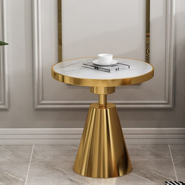 Glam Round Modern Block Side Table By Metal Makers Export - Image 3