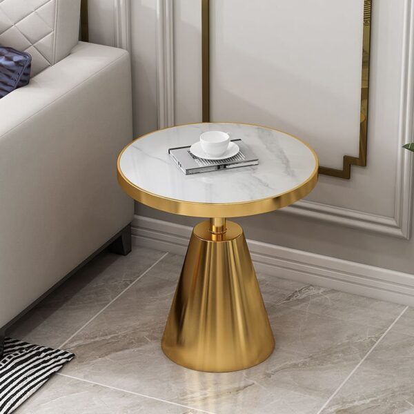 Glam Round Modern Block Side Table By Metal Makers Export - Image 2