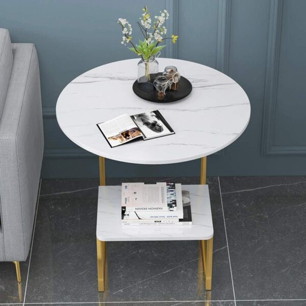 Metal Round Double Story Side Table By Metal Makers - Image 2
