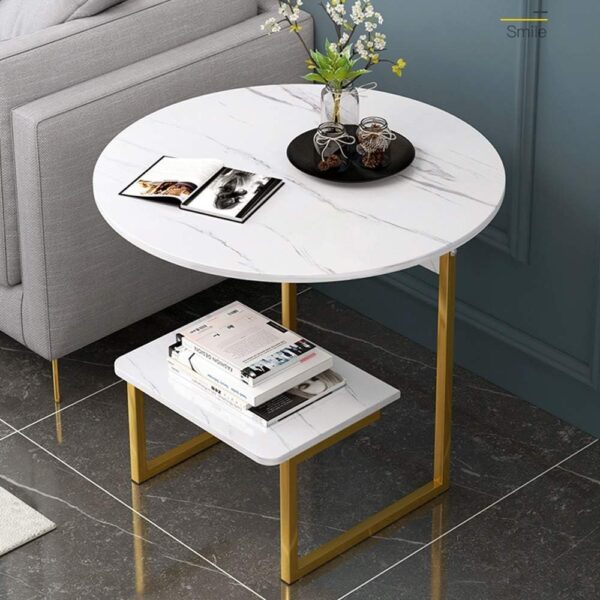 Metal Round Double Story Side Table By Metal Makers