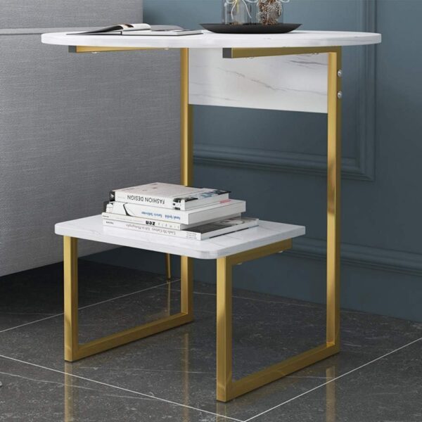 Metal Round Double Story Side Table By Metal Makers - Image 3